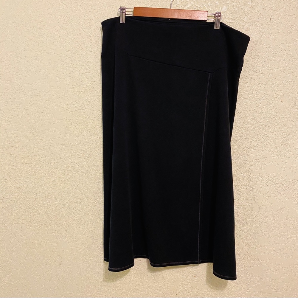 Patagonia skirt faux wrap midi black organic cotto